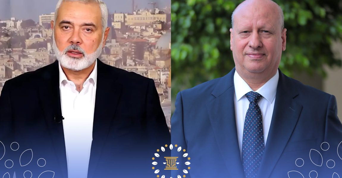 رئيس الحزب الديمقراطي يقدم واجب العزاء في وفاة أبناء وأحفاد إسماعيل هنية